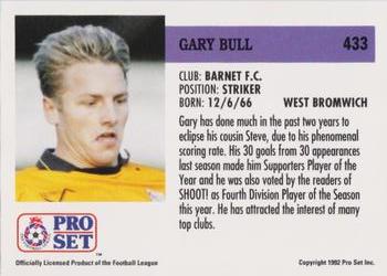 1991-92 Pro Set (England) #433 Gary Bull  Back