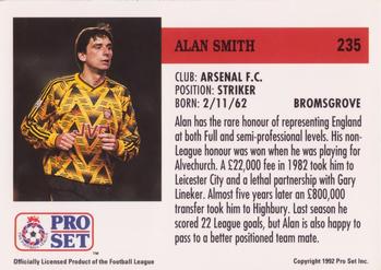 1991-92 Pro Set (England) #235 Alan M. Smith Back