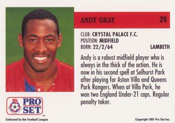 1991-92 Pro Set (England) #26 Andy Gray Back