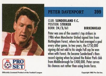 1991-92 Pro Set (England) #399 Peter Davenport  Back