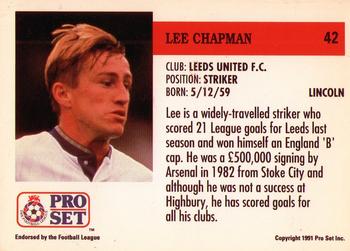 1991-92 Pro Set (England) #42 Lee Chapman Back