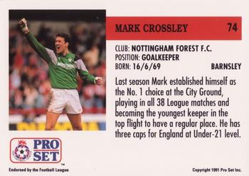 1991-92 Pro Set (England) #74 Mark Crossley Back