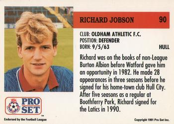 1991-92 Pro Set (England) #90 Richard Jobson Back
