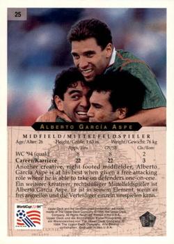 1994 Upper Deck World Cup Contenders English/German #25 Alberto Garcia Aspe Back