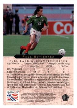 1994 Upper Deck World Cup Contenders English/German #33 Raul Gutierrez Back