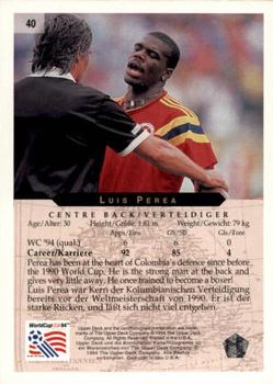 1994 Upper Deck World Cup Contenders English/German #40 Luis Perea Back