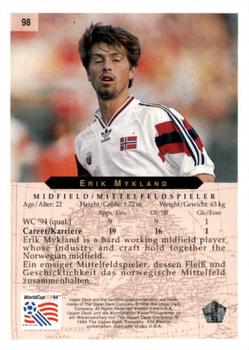 1994 Upper Deck World Cup Contenders English/German #98 Erik Mykland Back