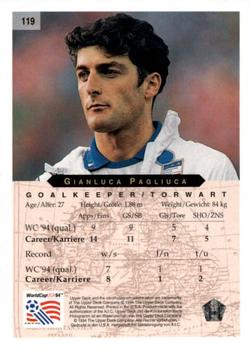1994 Upper Deck World Cup Contenders English/German #119 Gianluca Pagliuca Back