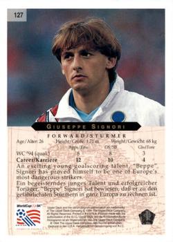 1994 Upper Deck World Cup Contenders English/German #127 Giuseppe Signori Back