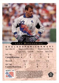 1994 Upper Deck World Cup Contenders English/German #134 Luca Marchegiani Back