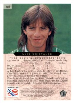 1994 Upper Deck World Cup Contenders English/German #184 Luis Cristaldo Back