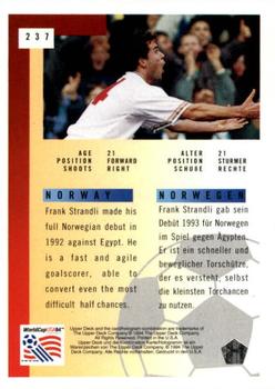 1994 Upper Deck World Cup Contenders English/German #237 Frank Strandli Back
