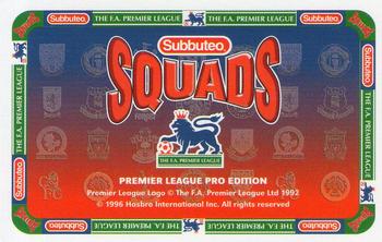 1996 Subbuteo Squads Premier League Pro Edition #NNO Vince Bartram Back