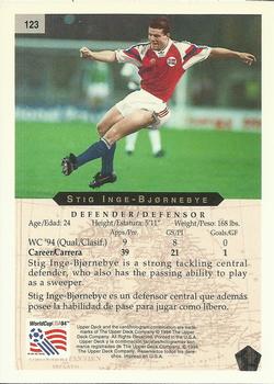1994 Upper Deck World Cup Contenders English/Spanish #123 Stig Inge Bjornebye Back