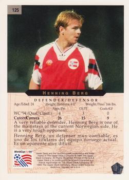 1994 Upper Deck World Cup Contenders English/Spanish #125 Henning Berg  Back