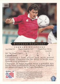 1994 Upper Deck World Cup Contenders English/Spanish #127 Stephane Chapuisat Back