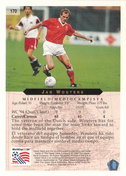 1994 Upper Deck World Cup Contenders English/Spanish #170 Jan Wouters Back