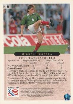 1994 Upper Deck World Cup Contenders English/Spanish #35 Miguel Herrera  Back