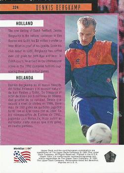 1994 Upper Deck World Cup Contenders English/Spanish #324 Dennis Bergkamp Back