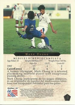 1994 Upper Deck World Cup Contenders English/Spanish #20 Mark Chung Back