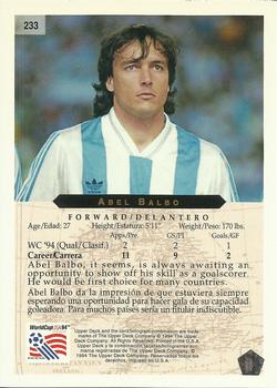 1994 Upper Deck World Cup Contenders English/Spanish #233 Abel Balbo Back