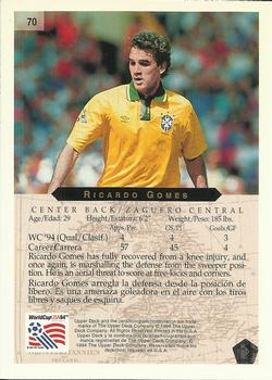 1994 Upper Deck World Cup Contenders English/Spanish #70 Ricardo Gomes Back