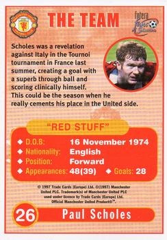 1997-98 Futera Manchester United Fans' Selection #26 Paul Scholes Back
