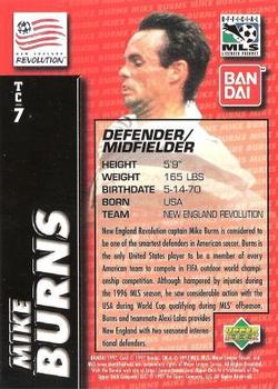 1997 Upper Deck MLS - Team Captain #TC7 Mike Burns Back