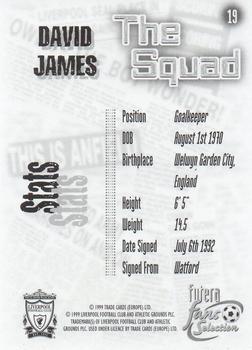 1999 Futera Liverpool Fans' Selection #19 David James Back