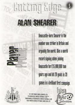1999 Futera Newcastle United Fans' Selection #5 Alan Shearer Back