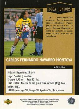 1995 Upper Deck Futbol Argentino #1 Carlos Fernando Navarro Montoya Back