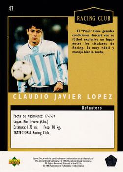 1995 Upper Deck Futbol Argentino #47 Claudio Lopez Back