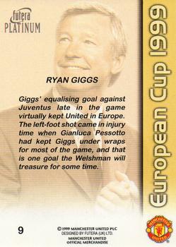 1999 Futera Platinum Manchester United European Cup #9 Ryan Giggs Back