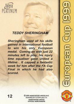 1999 Futera Platinum Manchester United European Cup #12 Teddy Sheringham Back