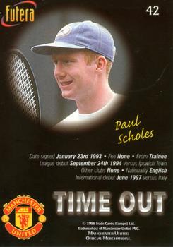 1998 Futera Manchester United #42 Paul Scholes Back