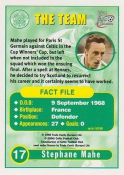 1997-98 Futera Celtic Fans Selection #17 Stephane Mahe Back