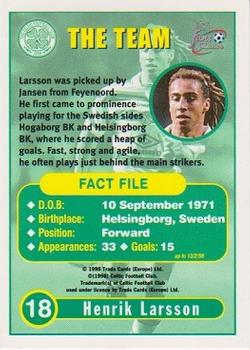 1997-98 Futera Celtic Fans Selection #18 Henrik Larsson Back