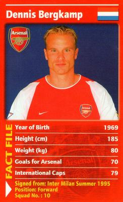 2003 Top Trumps Arsenal #NNO Dennis Bergkamp Front