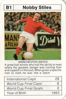 1977-78 Ace Sporting Aces Bobby Charlton World Cup Aces #B1 Nobby Stiles Front