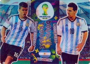 2014 Panini Adrenalyn XL FIFA World Cup Brazil #NNO Lionel Messi / Sergio Aguero Front