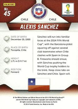 2014 Panini Prizm FIFA World Cup Brazil #45 Alexis Sanchez Back