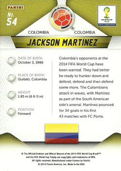 2014 Panini Prizm FIFA World Cup Brazil #54 Jackson Martinez Back