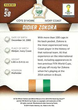 2014 Panini Prizm FIFA World Cup Brazil #58 Didier Zokora Back