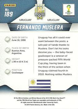 2014 Panini Prizm FIFA World Cup Brazil #189 Fernando Muslera Back