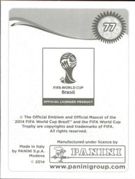 2014 Panini FIFA World Cup Brazil Stickers #77 Paul Aguilar Back