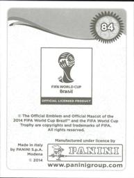 2014 Panini FIFA World Cup Brazil Stickers #84 Aldo De Nigris Back