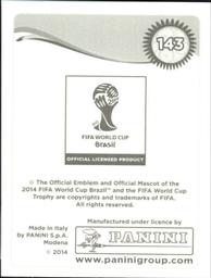 2014 Panini FIFA World Cup Brazil Stickers #143 Jeremain Lens Back
