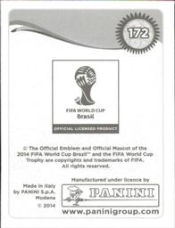 2014 Panini FIFA World Cup Brazil Stickers #172 Rhys Williams Back