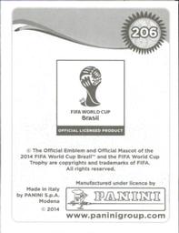 2014 Panini FIFA World Cup Brazil Stickers #206 Vasilis Torosidis Back