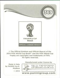 2014 Panini FIFA World Cup Brazil Stickers #369 Antonio Valencia Back